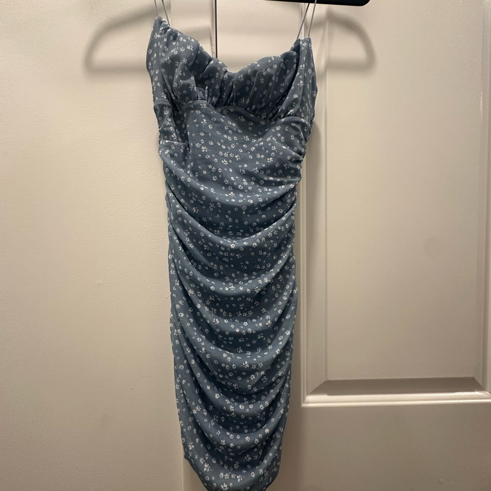 Blue Floral Mini Dress